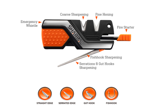 6-In-1 Knife Sharpener & Survival Tool