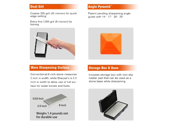 Dual-Grit Diamond Whetstone 203 x 76 mm