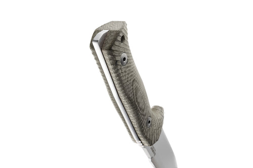 T5: fixed blade tactical knife - Green canvas, satin-finished blade